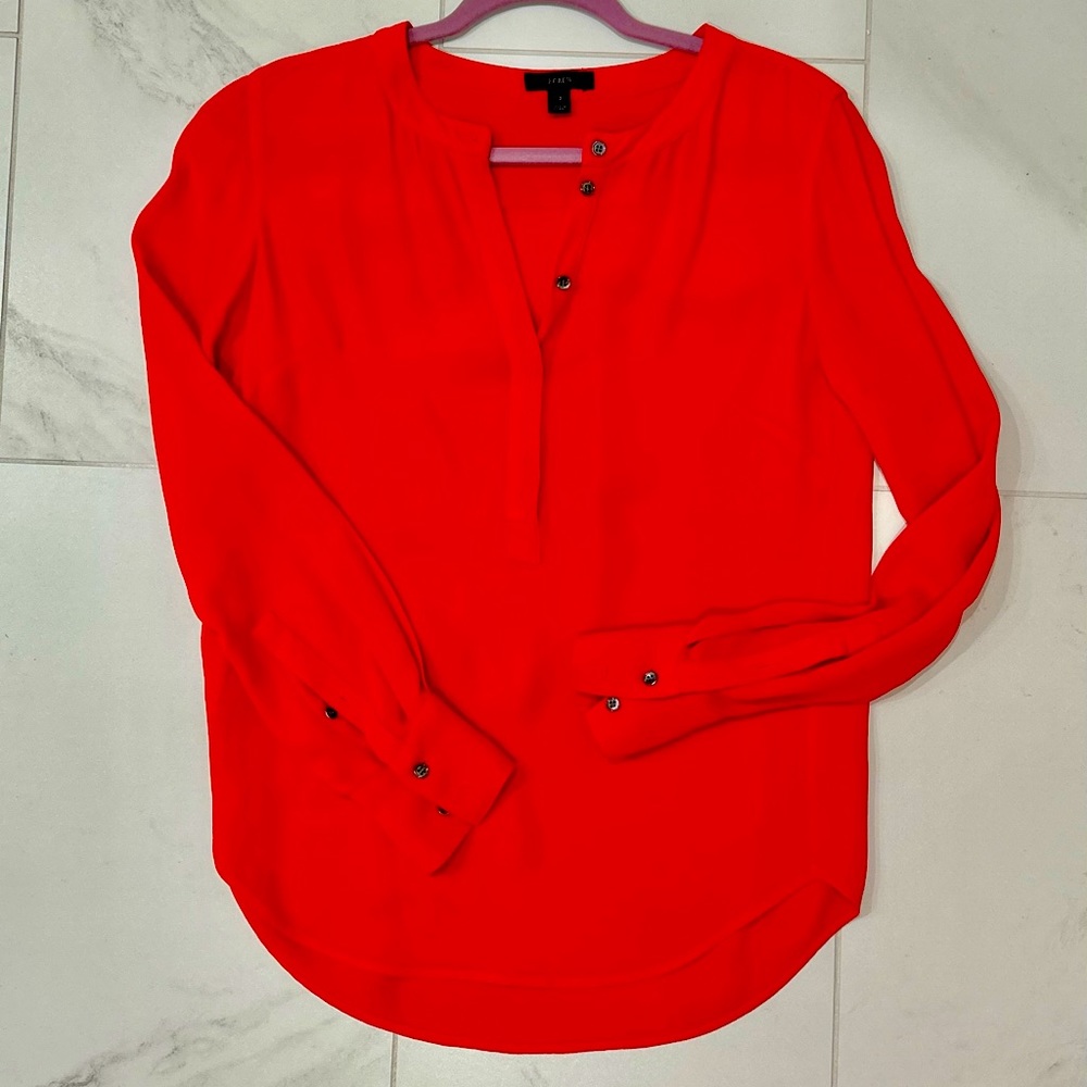 J. Crew Bright Red Tunic